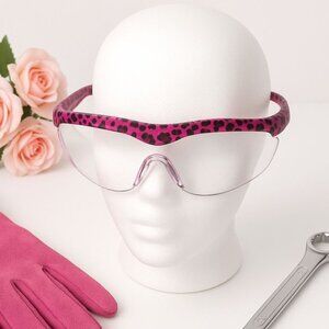 Pink Leopard Safety Glasses Glam Protective Eyewear Healthcare Workshop Fitness